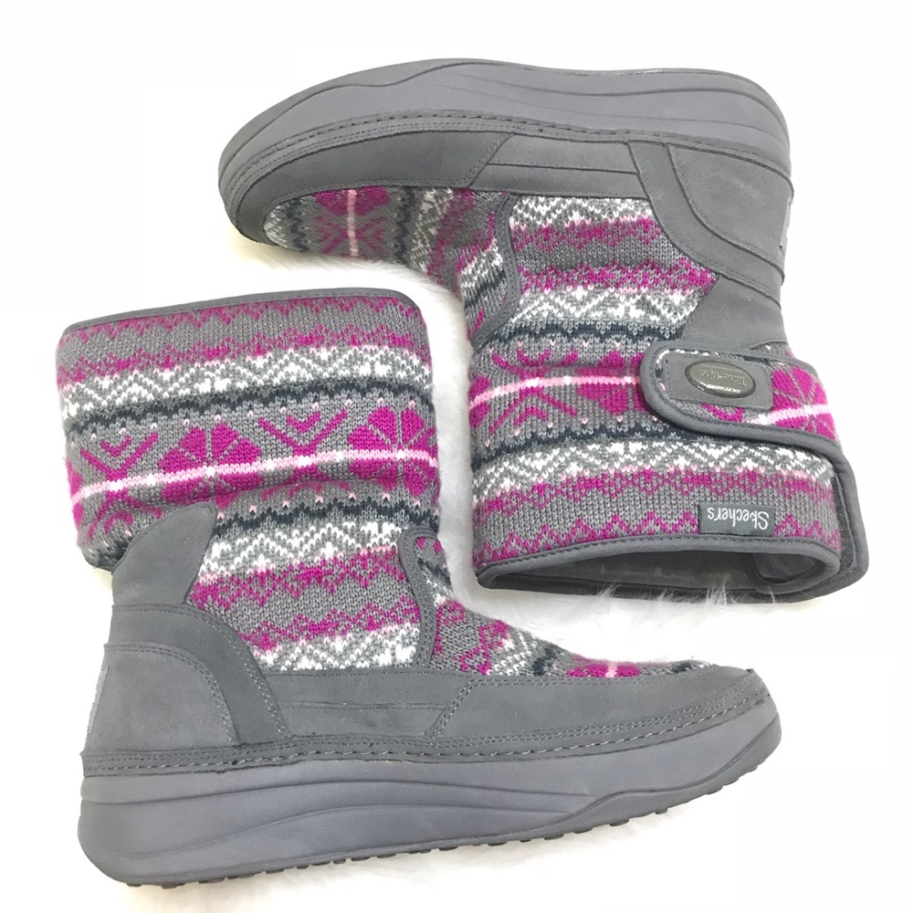 Skechers Tone-Ups Chalet Boots Knitted Leather